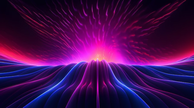 fondo cósmico de coloridas luces láser de neón movimiento de onda retro perfecto para un papel tapiz digital