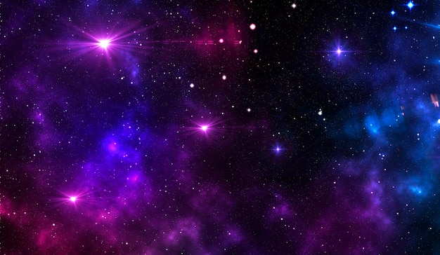 Fondo cósmico estrellado con nebulosa.