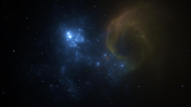 Fondo cósmico de estrellas y galaxias Un oscuro universo infinito con estrellas brillantes y constelaciones Espacio estelar Nebulosas de polvo de estrellas 3d render