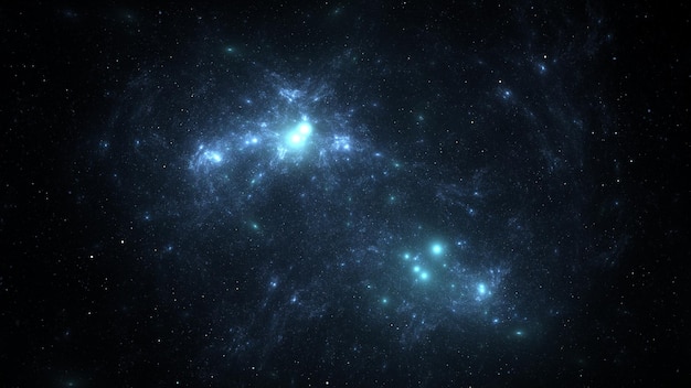 Fondo cósmico de estrellas y galaxias Un oscuro universo infinito con estrellas brillantes y constelaciones Espacio estelar Nebulosas de polvo de estrellas 3d render