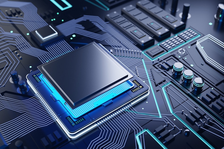 Foto fondo de cpu y chip de computadora