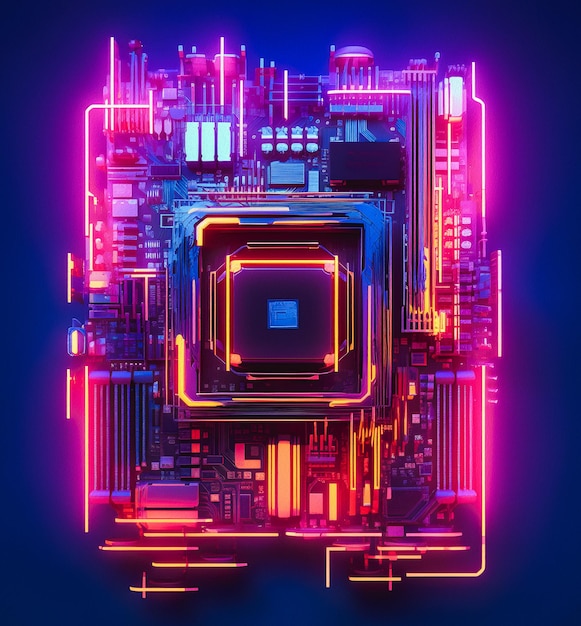 fondo de cpu de neón