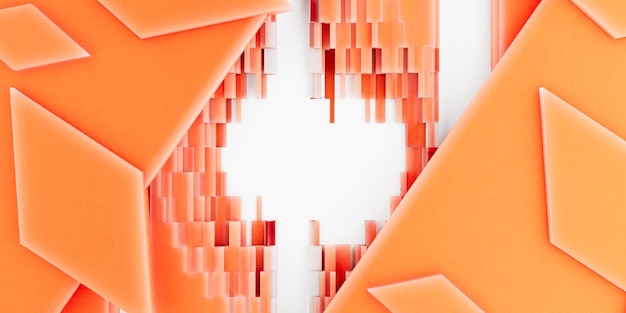 Foto fondo creativo geométrico naranja volumétrico 3d con lugar para texto o producto. diseño