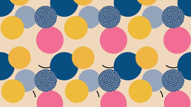 Fondo de crema de Memphis abstracto fondo de Memphis con figuras geométricas de colores para el diseño