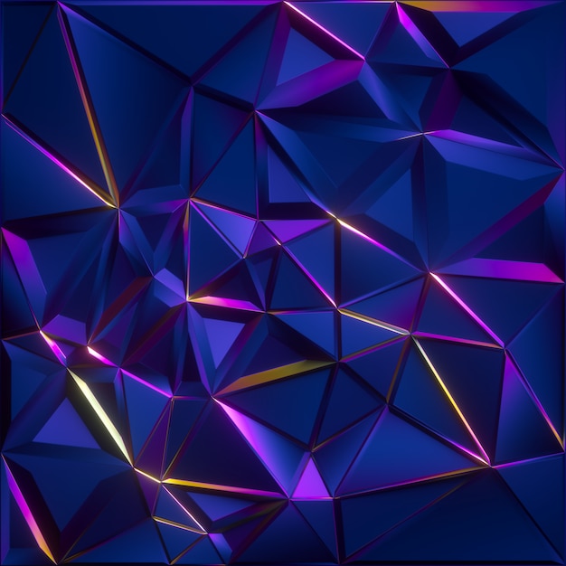 Fondo de cristal facetado abstracto con textura azul iridiscente