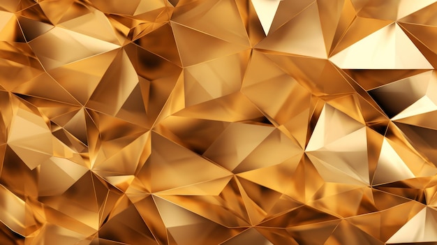 Foto fondo de cristal de oro abstracto con textura facetada generada por la ia