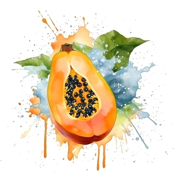 Fondo Cuadrado De Fruta De Papaya Orgánica Fresca