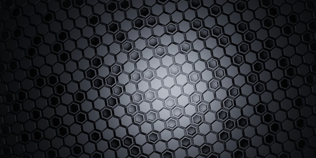 Fondo cuadrado hexagonal Escena tecnológica Fondo abstracto Ilustración 3D Premium