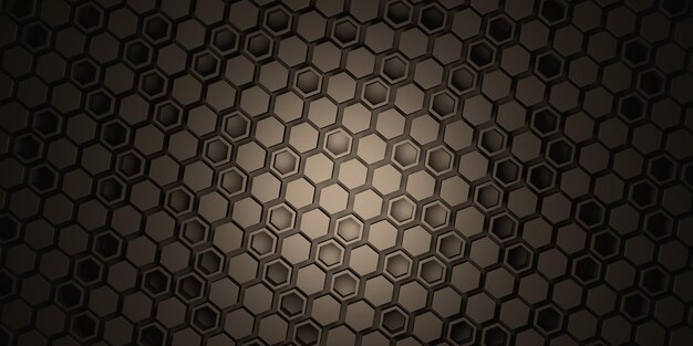 Fondo cuadrado hexagonal Escena tecnológica Fondo abstracto Ilustración 3D Premium