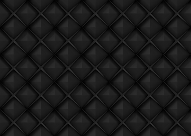 Fondo cuadrado negro oscuro inconsútil de la pared del modelo de la forma del diseño del arte de la rejilla.