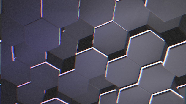 Fondo de cuadrícula hexagonal azul oscuro, fondo abstracto. Ilustración 3D de estilo elegante y de lujo para negocios y plantillas corporativas