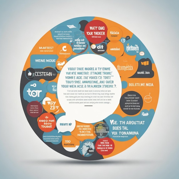 fondo de cuadro de texto de cita de círculo vectorial contenido de redes sociales