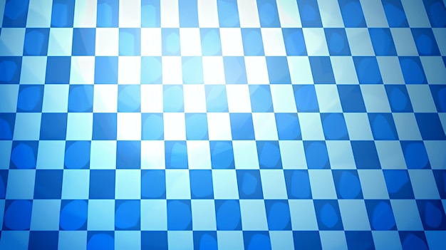 Fondo a cuadros azul y blanco abstracto con un efecto de luz sutil