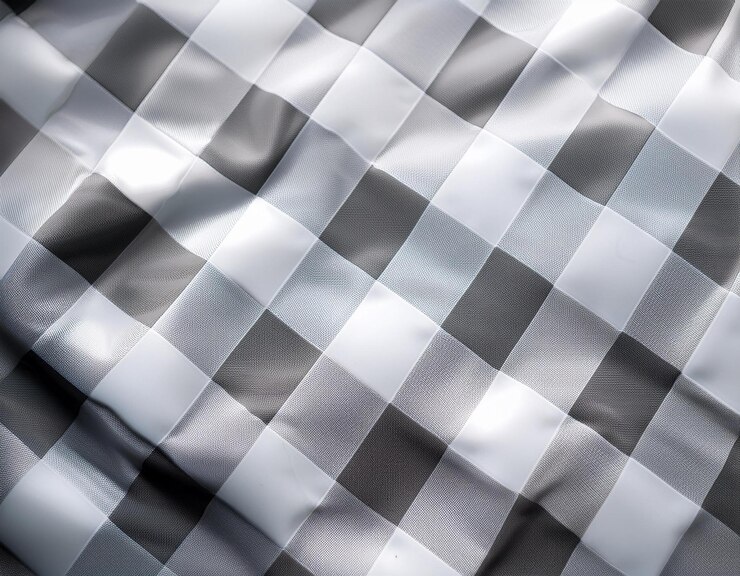 Foto fondo a cuadros gris y blanco sutil con profundidad de campo para una estética neutral
