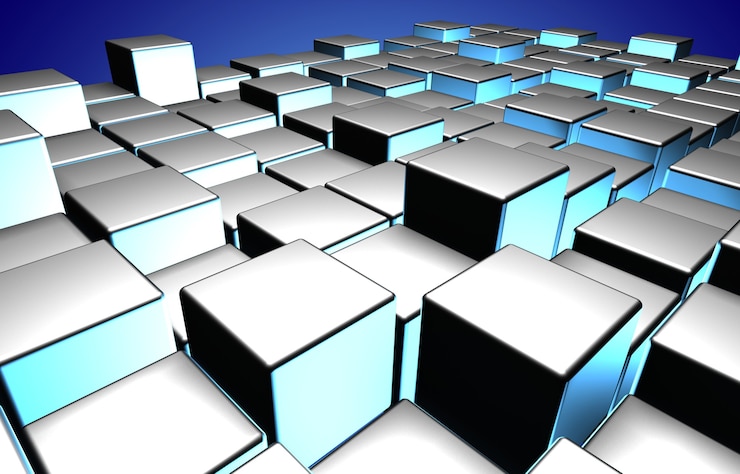 Foto fondo de cubos abstractos 3d. ilustración 3d