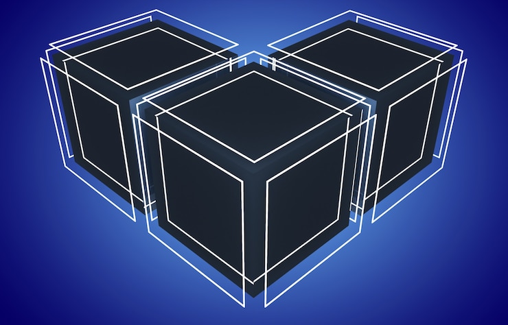 Foto fondo de cubos abstractos 3d. ilustración 3d