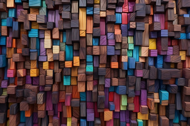 Fondo de cubos de madera de colores Fondo abstracto