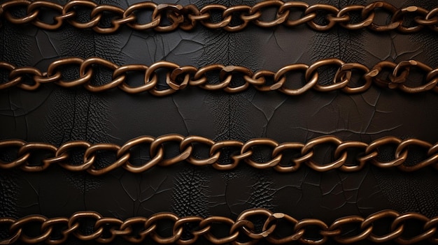 Fondo de cuero con cadenas