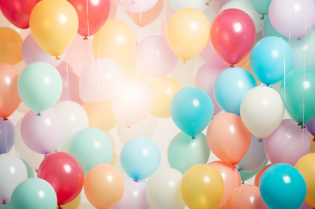 Fondo de cumpleaños colorido con globos