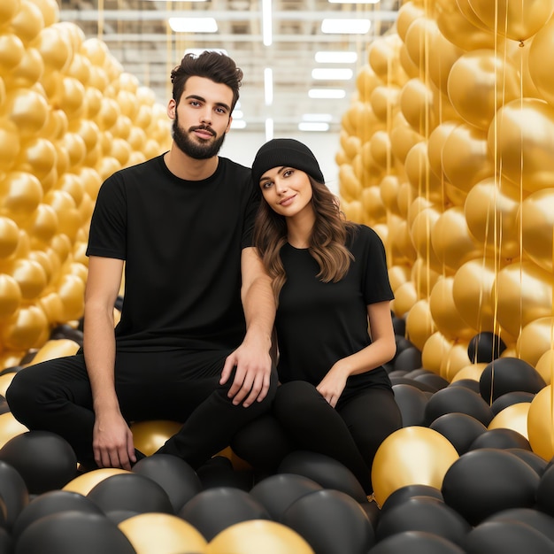 fondo de cumpleaños realista con globos dorados