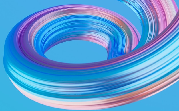 Fondo de curva de gradiente abstracto Representación 3d Dibujo digital