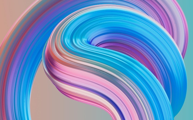 Fondo de curva de gradiente abstracto Representación 3d Dibujo digital