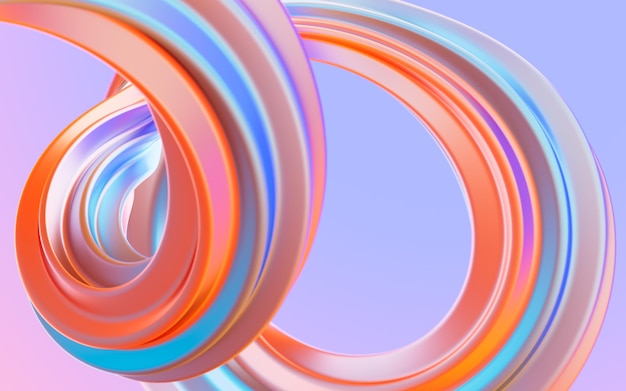 Fondo de curva de gradiente abstracto Representación 3d Dibujo digital
