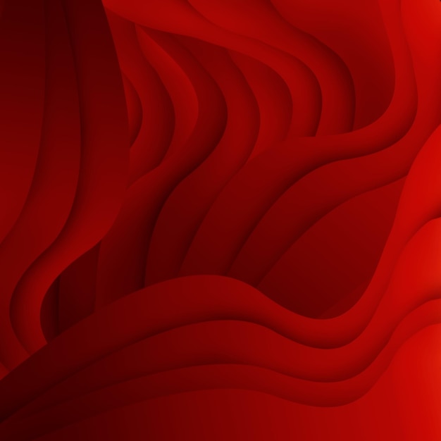 Fondo de curva roja abstracta con diseño de cartel de líneas onduladas