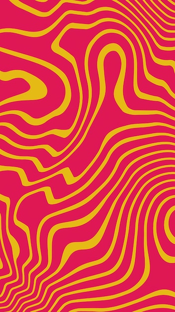 Fondo curvo sin costuras abstracto líneas curvas con fondo rosa de color amarillo de alta calidad