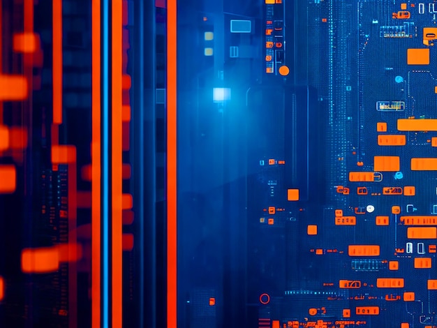 fondo de datos digitales azul y naranja brillante descarga de imagen hd