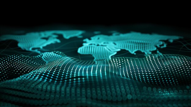 El fondo de los datos globales de Blue Abstract Digital Dot