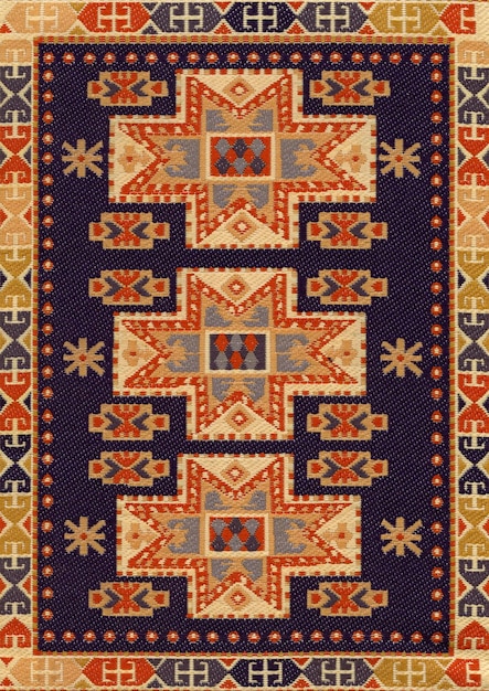 Fondo De Decoración De Alfombra De Diseño De Tela Tradicional De Asia Y Medio Oriente