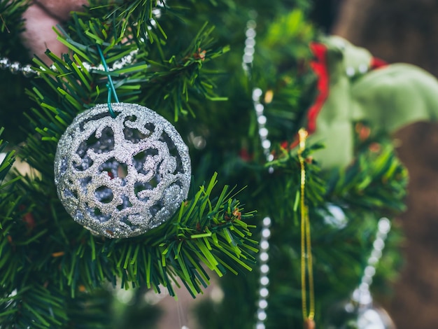 Fondo de decoración de árbol de Navidad