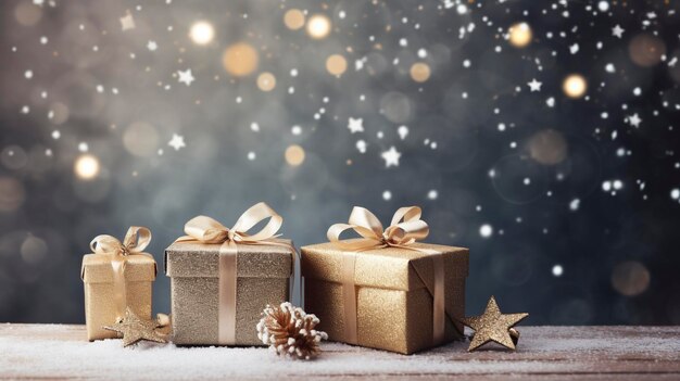 Fondo de decoración de regalos de Navidad