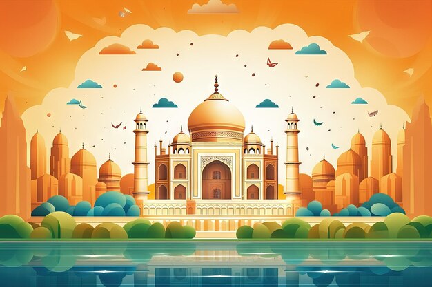 Fondo decorativo del día de la independencia de la india Eid Mubarak AI generativa