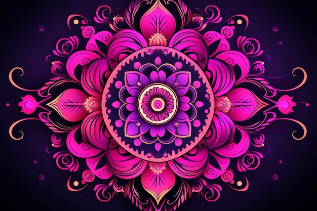 Fondo decorativo con un diseño de mandala rosado