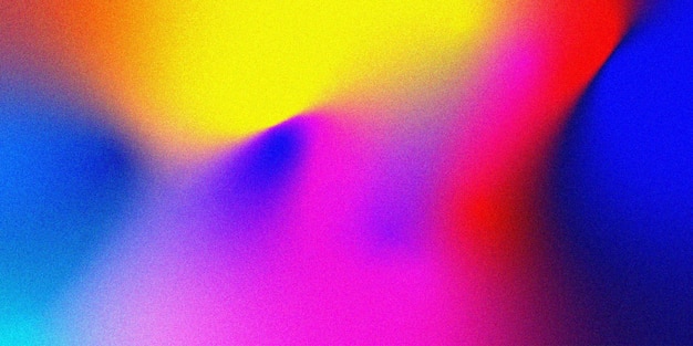 Fondo degradado colorido y vibrante con efecto de textura granulada para diseño de pancartas o carteles Fondo multicolor de pancarta iridiscente con efecto de ruido