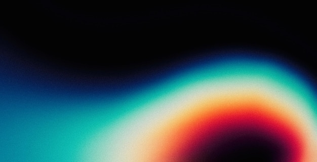 Fondo degradado granulado psicodélico abstracto diseño de cartel de portada de música de curva abstracta blanca azul naranja