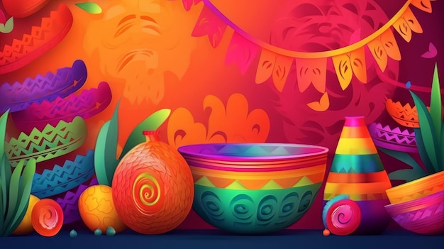 Fondo degradado de ilustración para la celebración del cinco de mayo