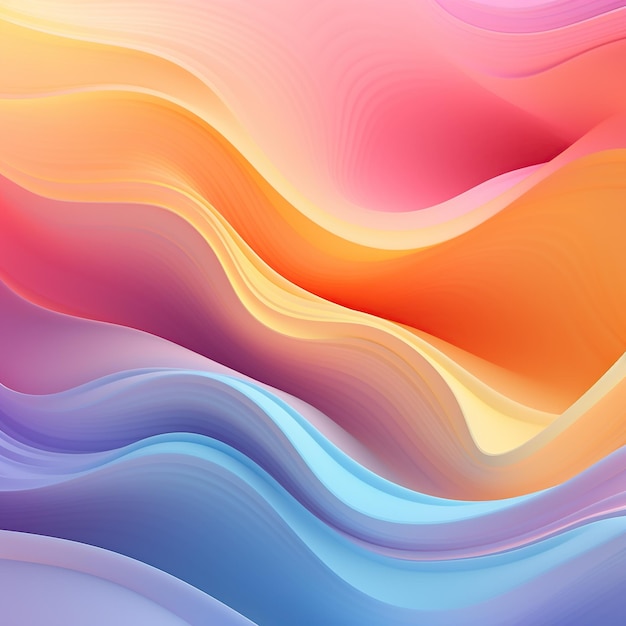 Fondo degradado multicolor Líneas abstractas ondas tela plástica efecto líquido