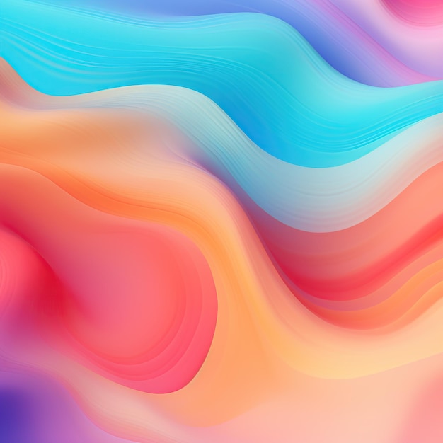 Fondo degradado multicolor Líneas abstractas ondas tela plástica efecto líquido