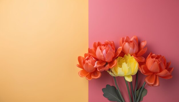 Fondo del Día de Acción de Gracias con flores frescas y detalles decorativos