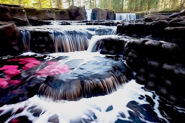 Fondo del día de la Cascada Carmesí