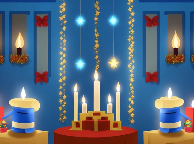 Foto fondo del día de hanukkah con área vacía ia generativa