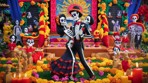 El fondo del Día de los Muertos