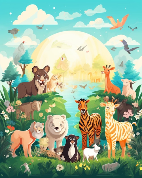 fondo del día mundial de los animales con animales