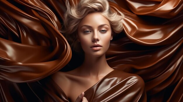 fondo del día mundial del chocolate mujer elegante