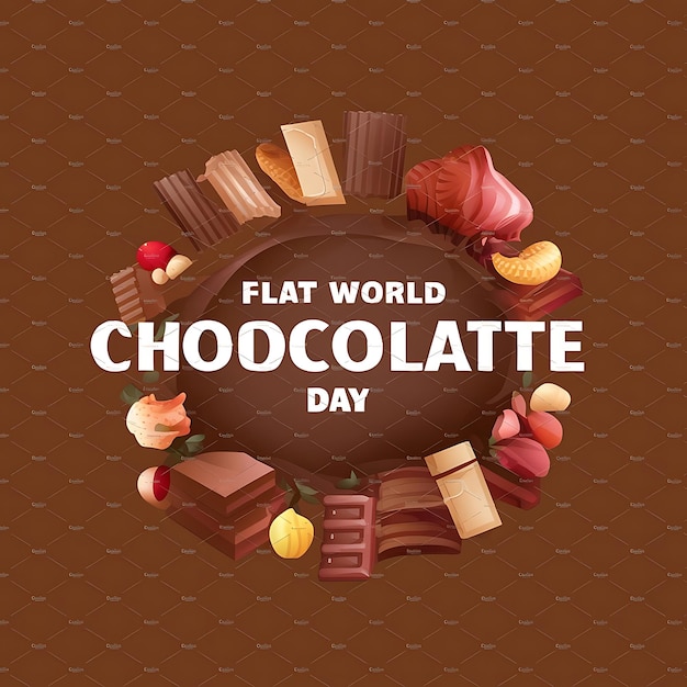 Fondo del día mundial del chocolate plano