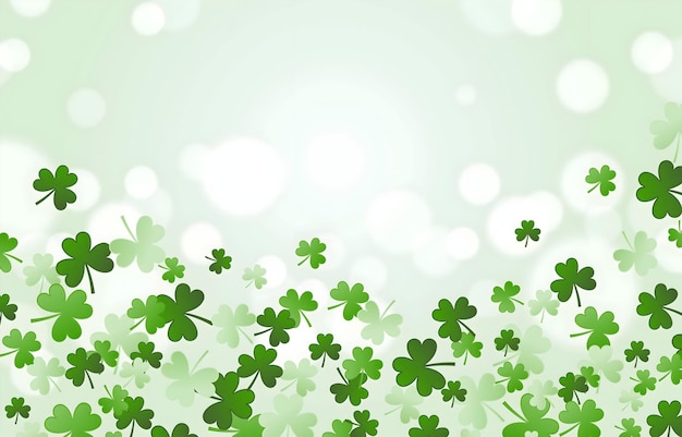 Fondo del día de San Patricio con Shamrocks y Bokeh