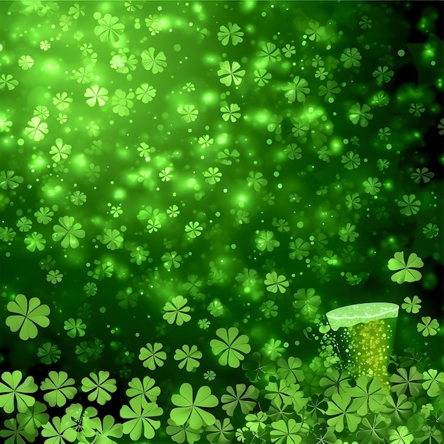 Fondo del día de San Patricio con trébol y espacio vacío para su texto y diseño